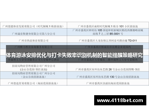 体育游泳安排优化与打卡失败率识别机制的智能提醒策略研究